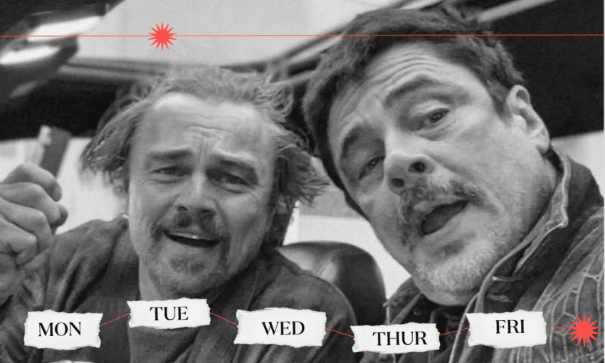 Bob and sensei Sergio in One Battle After Another 
