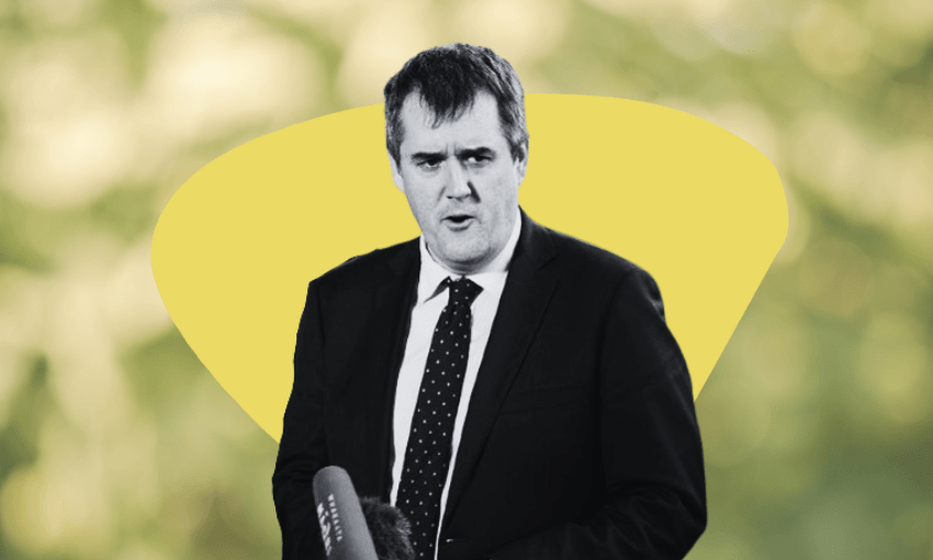 Chris Bishop (Photo by Hagen Hopkins/Getty Images/Treatment by The Spinoff) 
