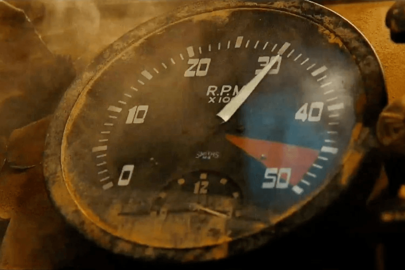 An engine reaching 30 RPMs.