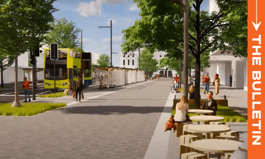 An artist’s depiction of the Golden Mile upgrade on Courtenay Place. (Image: WCC) 
