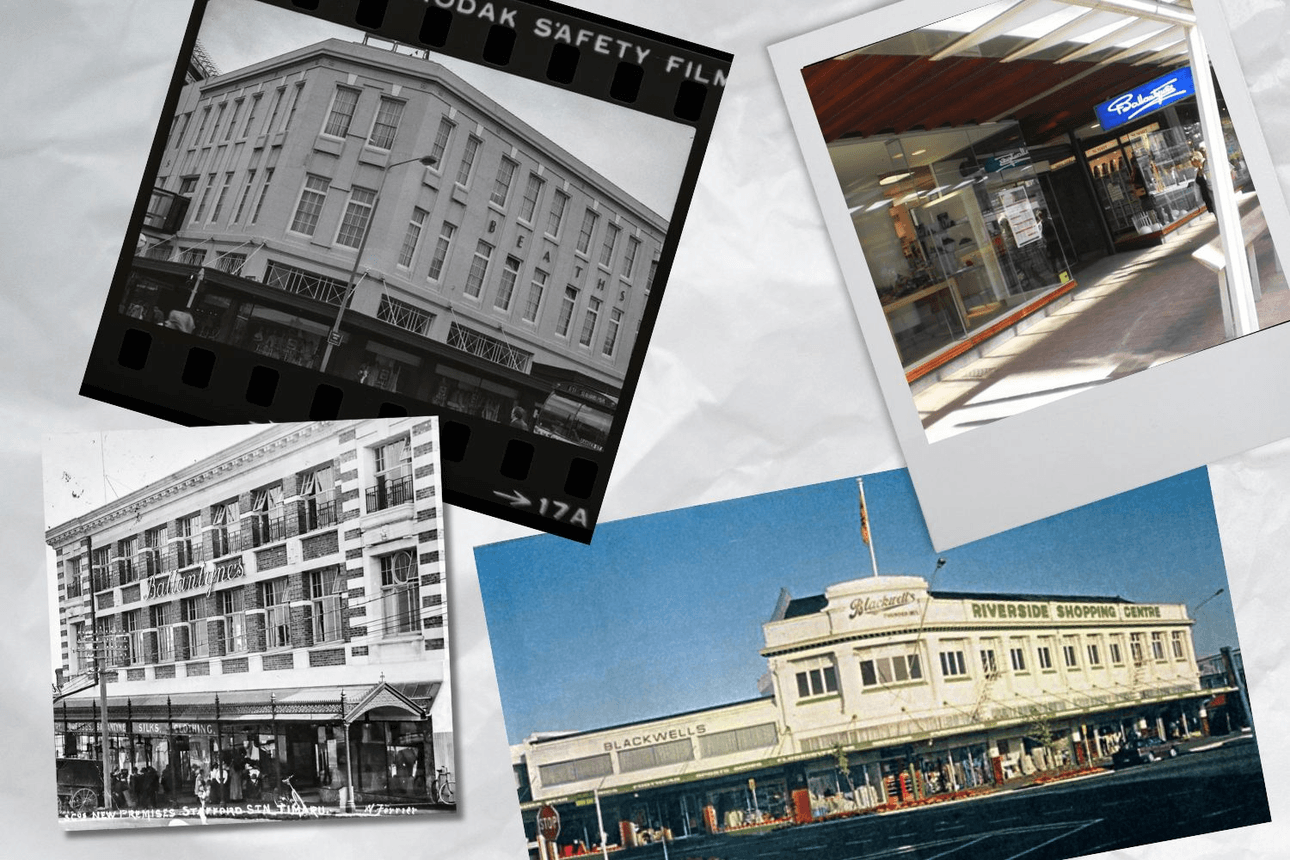 Christchurch department stores Ballantyne's, Blackwell's and Beath's