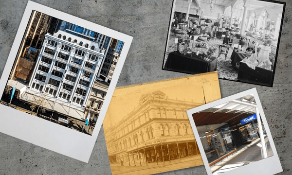 Department stores have a past, but do they have a future? (Images: Faradays, Smith & Caughey’s in 1910, Auckland Libraries Heritage Collections 1934-071; Ballantynes Department Store 2011 by David Ayling, Canterbury Stories; Milne & Choyce Ltd in the 1890s, Auckland Libraries Heritage Collections 5-2603) 
