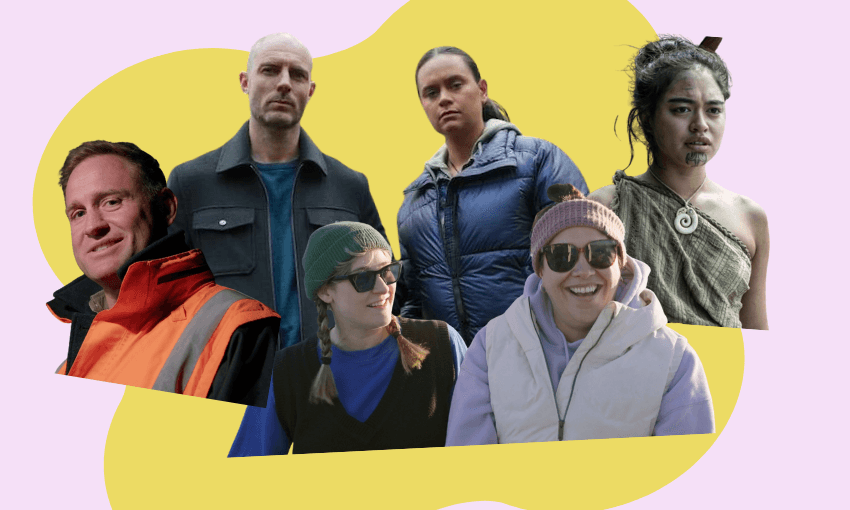 Some of the winners from the 2025 NZ Screen Awards (Design: The Spinoff) 
