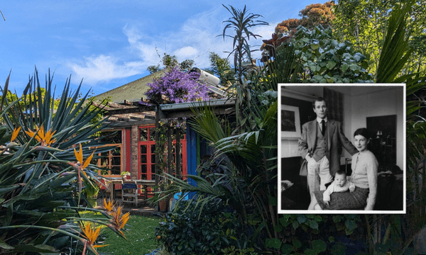 The Hanly house in Mt Eden. Inset: Pat, Gil and Ben Hanly 
