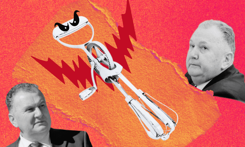 Shane Jones and the eggbeater he fears most. (Image: Tina Tiller) 
