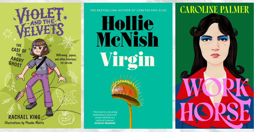 Three book covers side by side. 