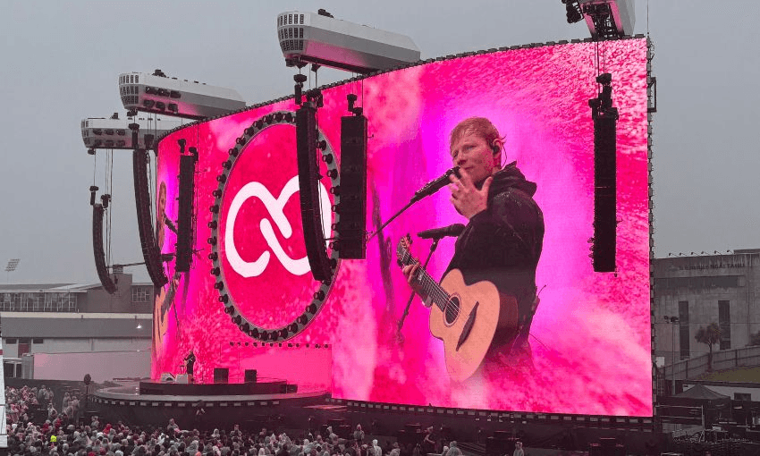 Review: New Zealand rain kills Ed Sheeran’s guitars