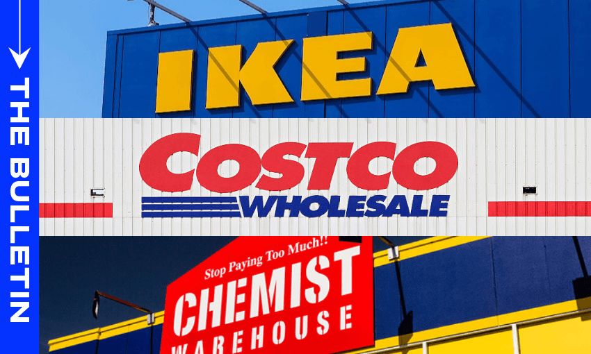 Blue, yellow and red: the colours of the international retail invasion.  
