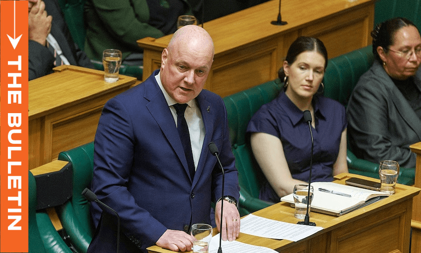 Prime minister Christopher Luxon speaking during a motion on the recent weather events January 27, 2026. (Photo: Mark Mitchell /New Zealand Herald via Getty Images) 
