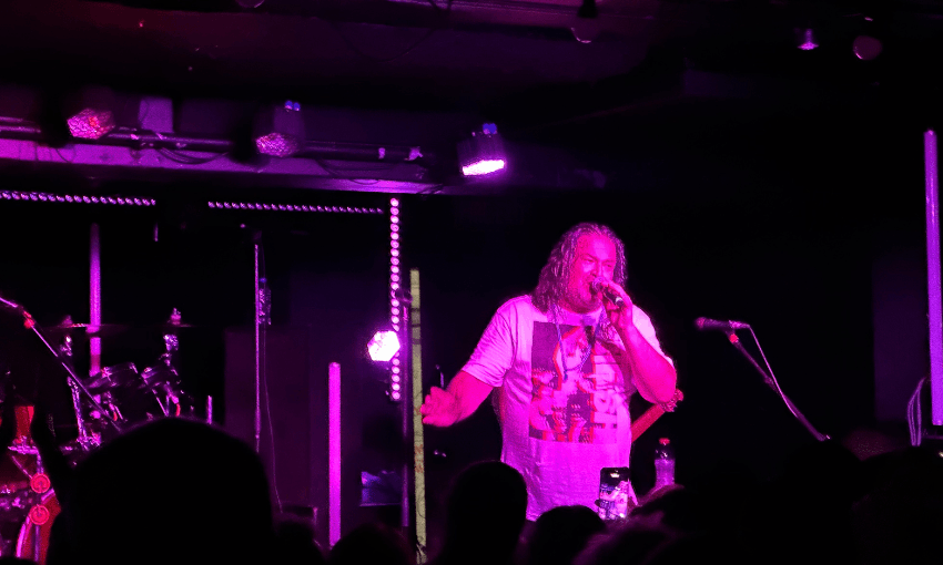 Mikey Havoc on stage with Push Push