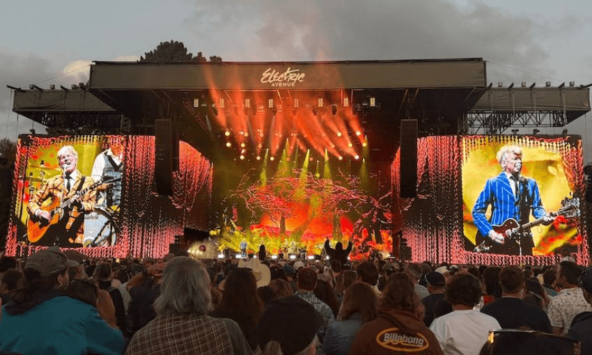 Tim and Neil Finn onstage at Electric Avenue. Image: Alex Casey