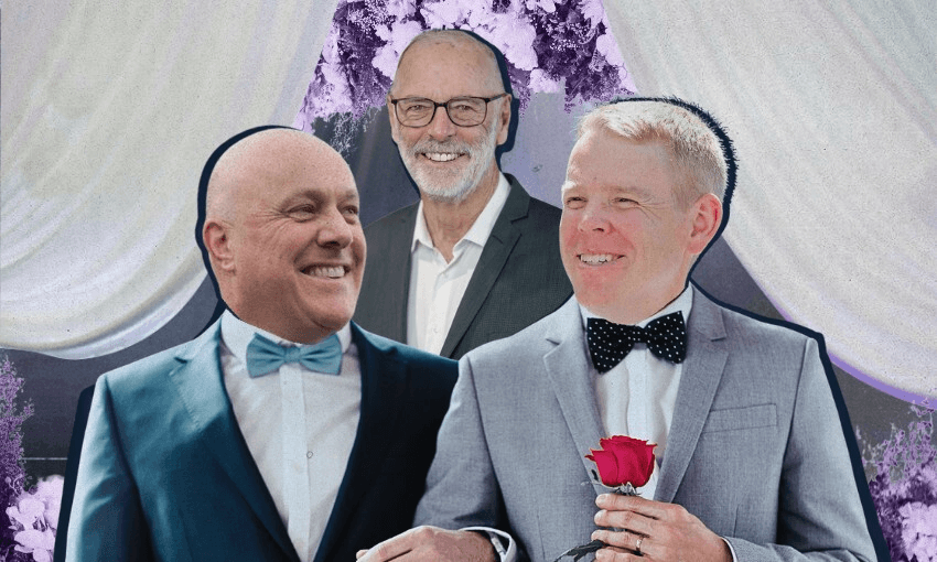 Chris Hipkins and Christopher Luxon wed, overseen by Wayne Brown