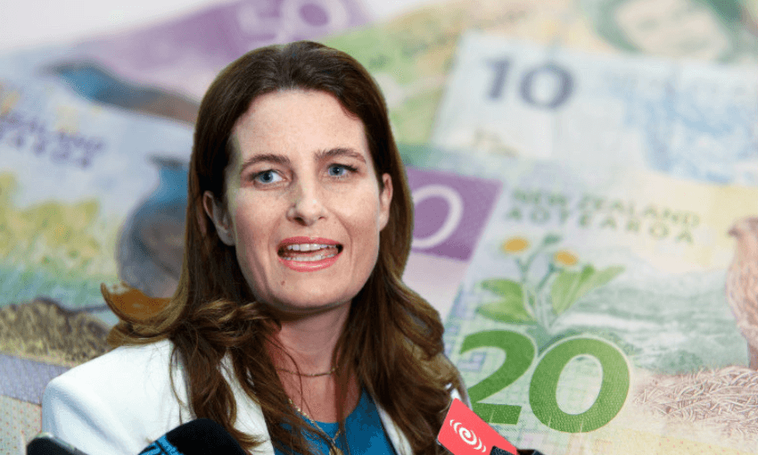 Nicola Willis against money background