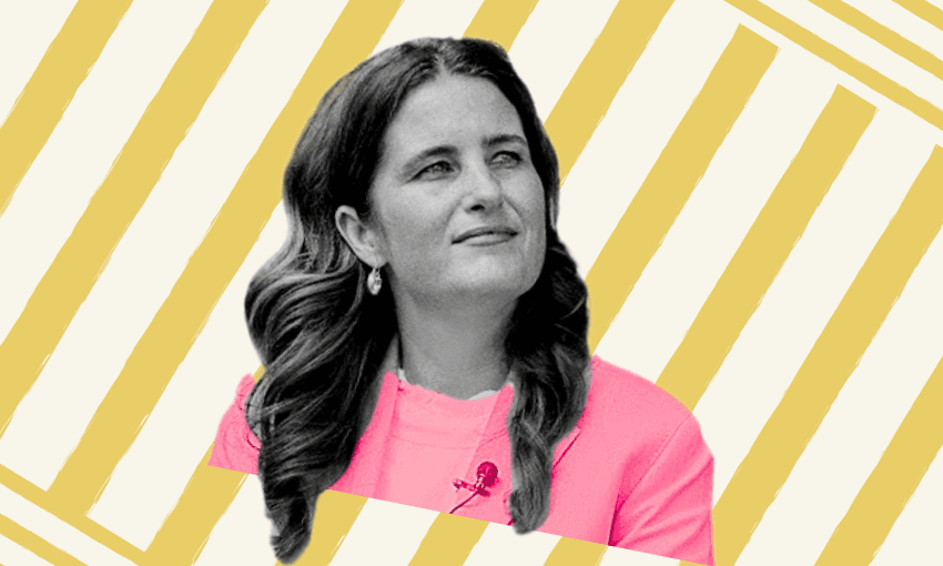 Nicola Willis and the emergency. Image: Tina Tiller 
