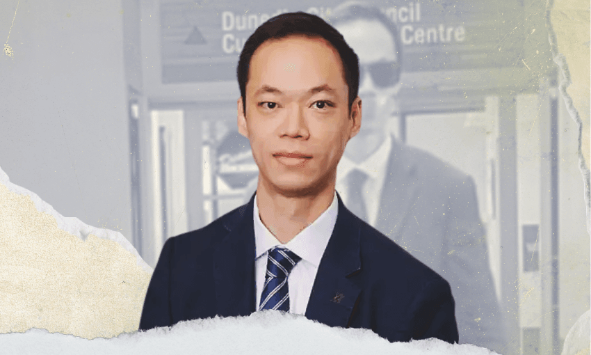 Dunedin City Councillor Benedict Ong wears a suit and looks directly at the camera