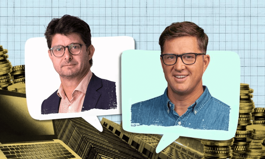 Liam Dann (left) and Corin Dann (Photos: Liam Dann and RNZ / Design: Emily Wong) 
