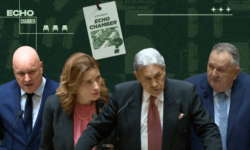 Christopher Luxon, Nicola Willis, Winston Peters and Shane Jones. 
