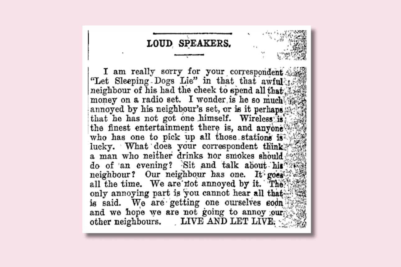 a newspaper article about a radio complaint