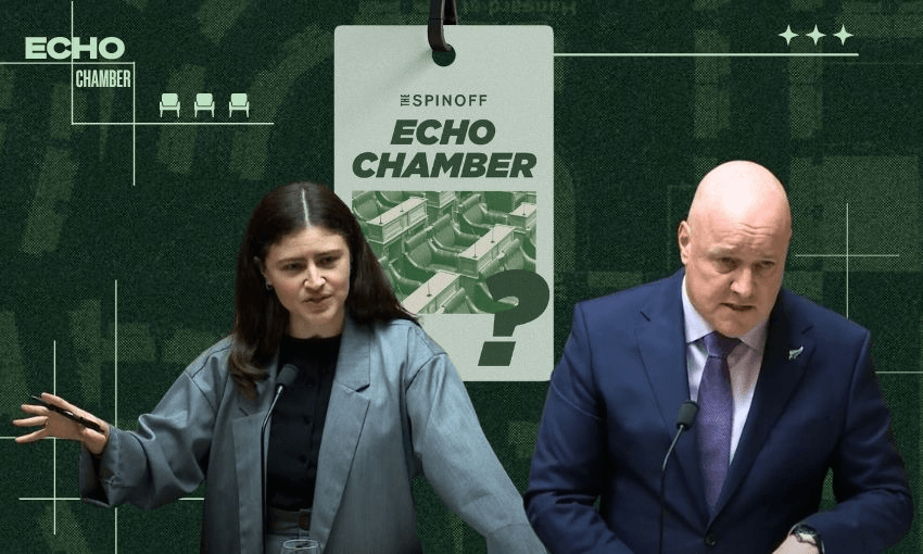 Chloe Swarbrick and Christopher Luxon.