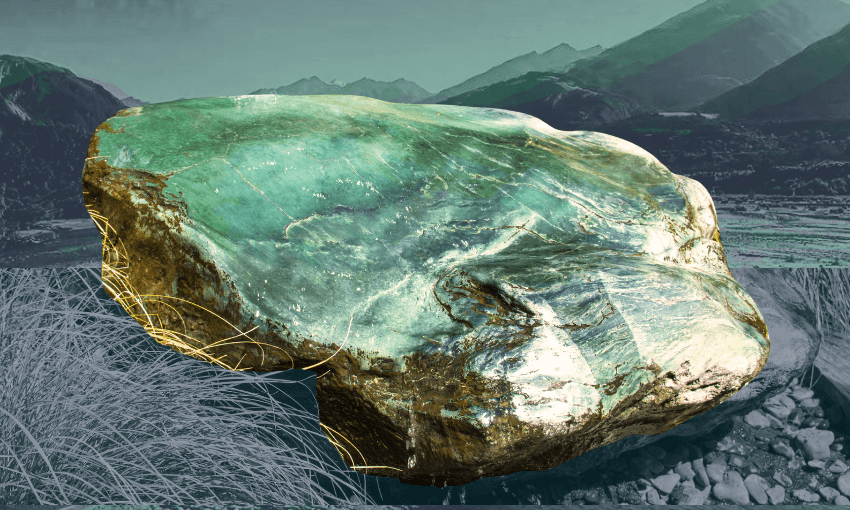 The illegal trade of pounamu is growing (Photo: Getty Images; design The Spinoff) 
