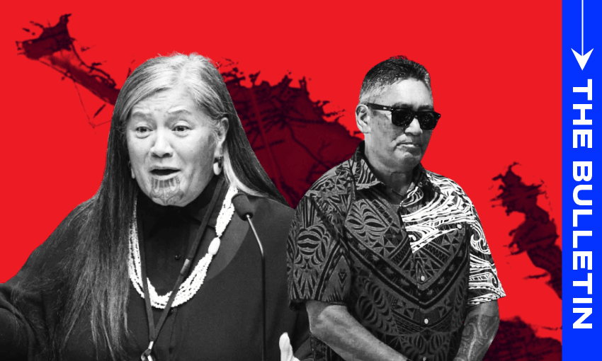 Mariameno Kapa-Kingi and her nemesis, Te Pāti Māori party president John Tamihere. (Image: Getty / The Spinoff) 
