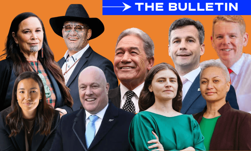 A collection of political headshots of men and women leading New Zealand parties