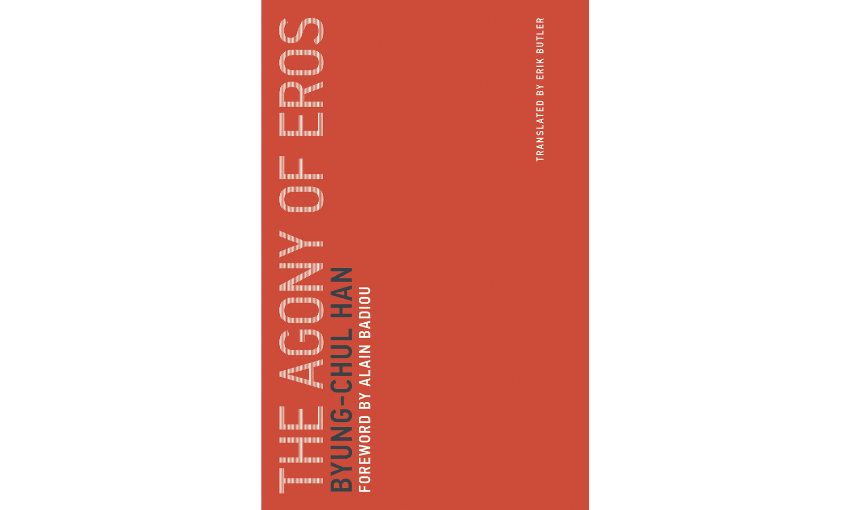 The cover of the book called The Agony of Eros which is all red.