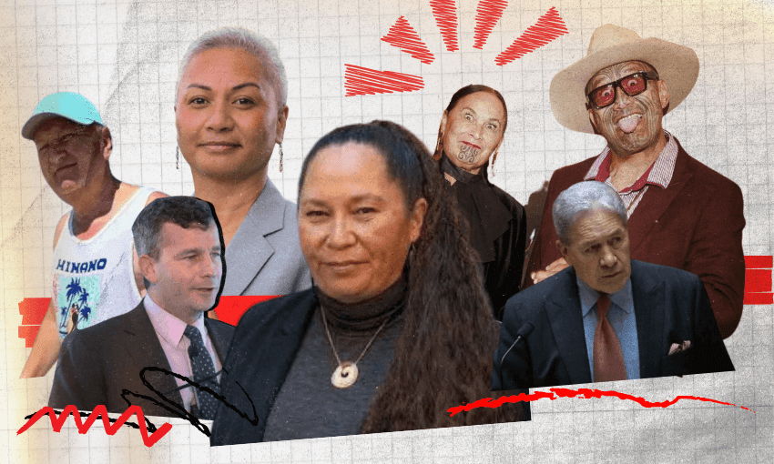 The seven political party leaders and deputy leaders are the most ever in New Zealand’s history. (Design: Tina Tiller). 
