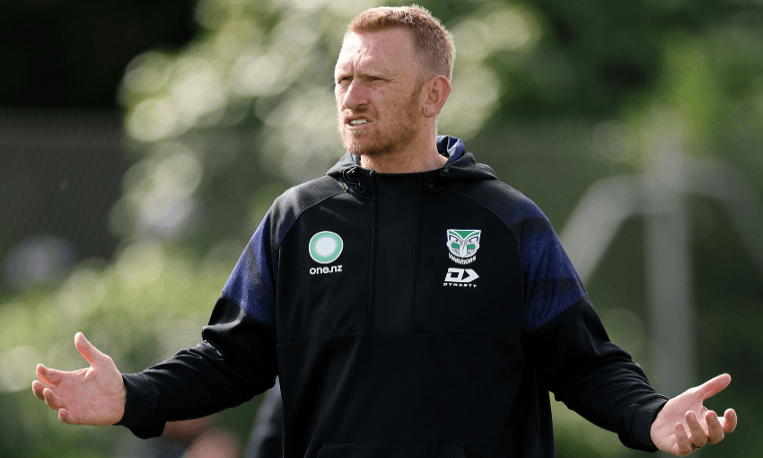 Warriors head coach Andrew Webster at an NRL training session. Photo: Phil Walter/Getty Images 
