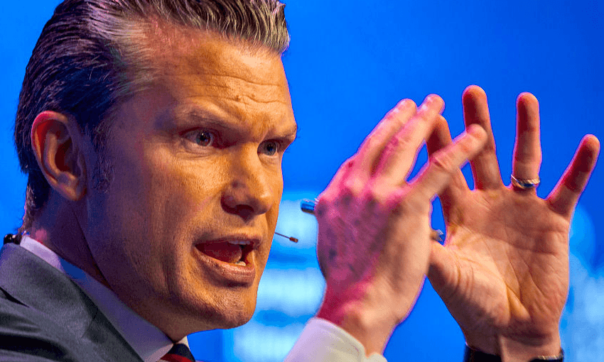 Pete Hegseth, slayer of freeriders. Photo by Ezra Acayan/Getty Images 
