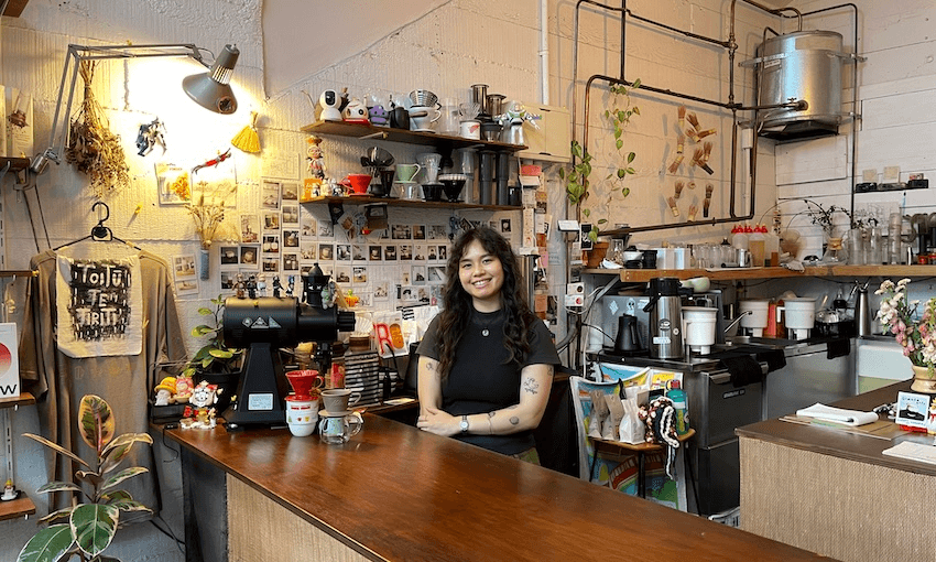Elaine Loh standing behind the counter at Pour and Twist (Photo: Supplied) 
