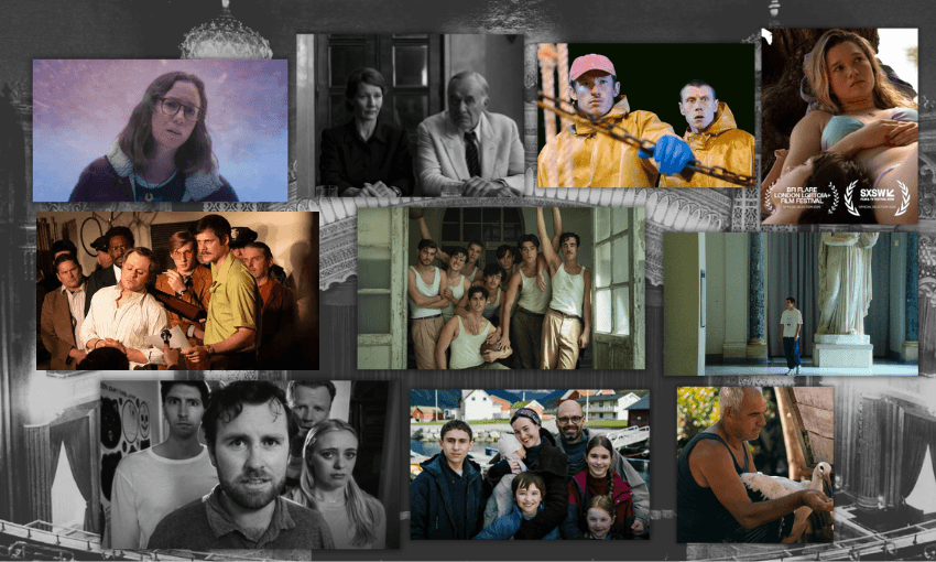a collage of stills from 10 upcoming films spanning drama, comedy and documentary