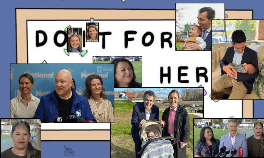 National just loves mums (composite graphic by The Spinoff) 
