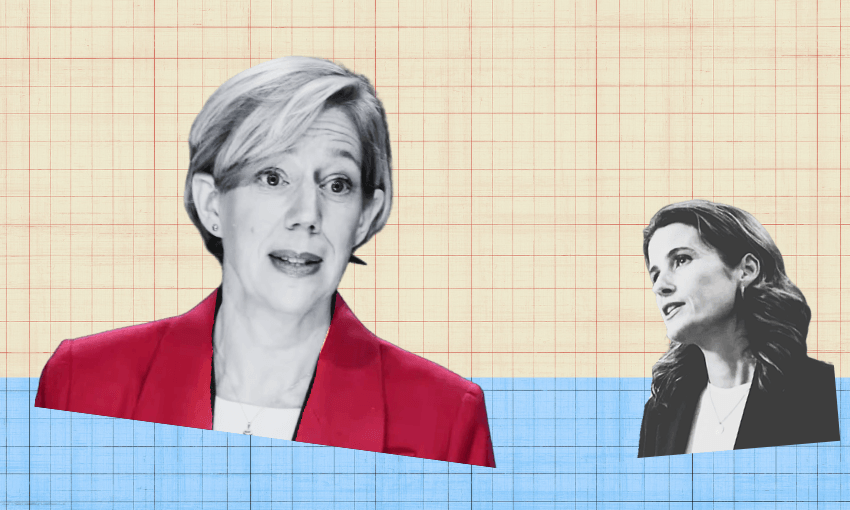 Anna Breman and the Reserve Bank could cause Nicola Willis some concern before the election. (Design: The Spinoff)