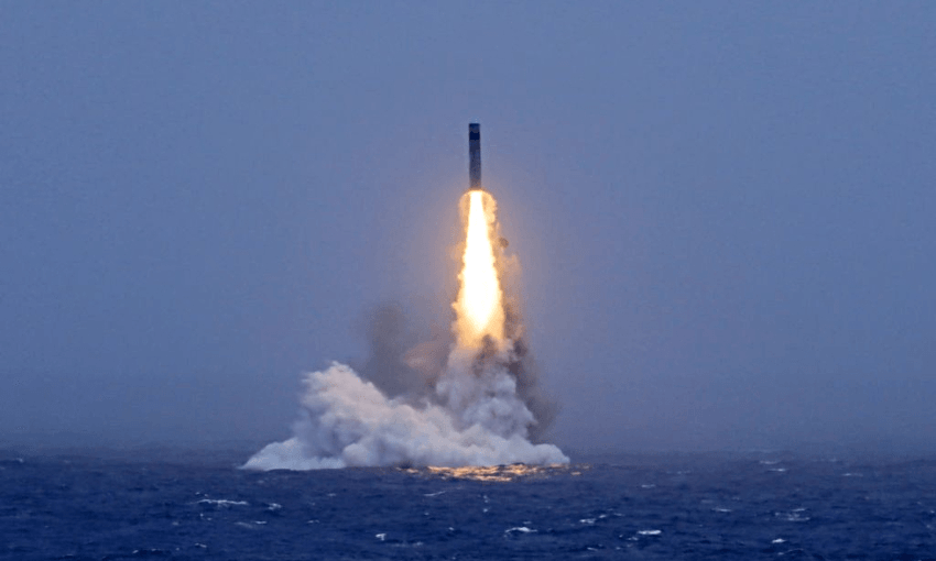 An image of Monday’s missile launch, released by Chinese state media.