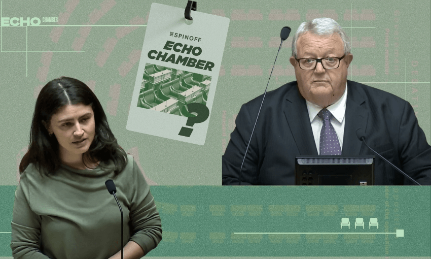 Chlöe Swarbrick and Gerry Brownlee.
