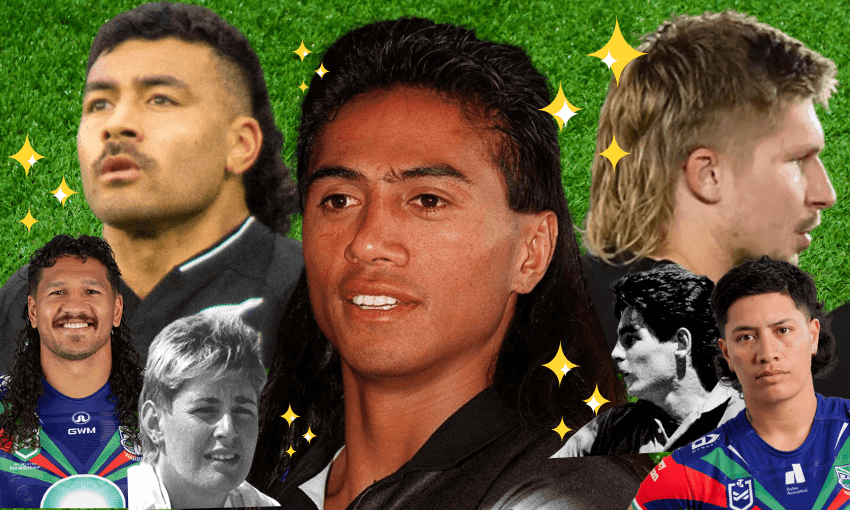 Mullet legends only (Photos:NZ Olympic Museum; Getty Images; NZ Rugby; New Zealand Warriors. Composite image: Tina Tiller)