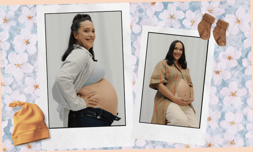 Kura Forrester was pregnant during Bryn and Ku’s Singles Club (Photos: Apela Bell, additional design by Tina Tiller)