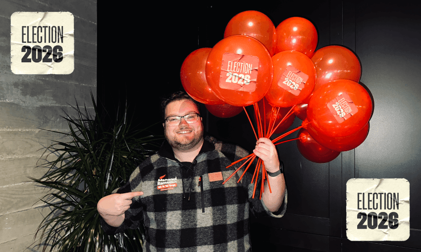Labour voter Tyler Proctor (Photo: Tyler Procter / Additional design: The Spinoff)