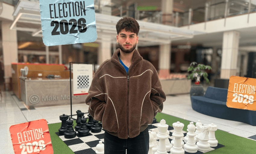 Abd Ziwari isn’t sure if he’ll vote. (Photo and additional design: Liam Rātana) 
