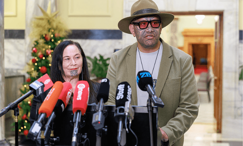 Te Pati Maori co-leaders Debbie Ngarewa-Packer and Rawiri Waitit