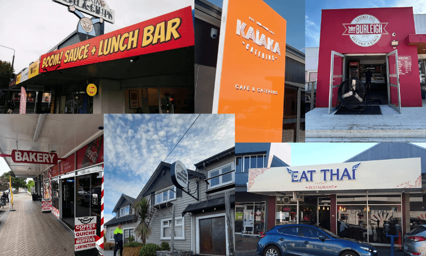 a colourful assortment of cafe and restaurant frontages in the Marlborough region