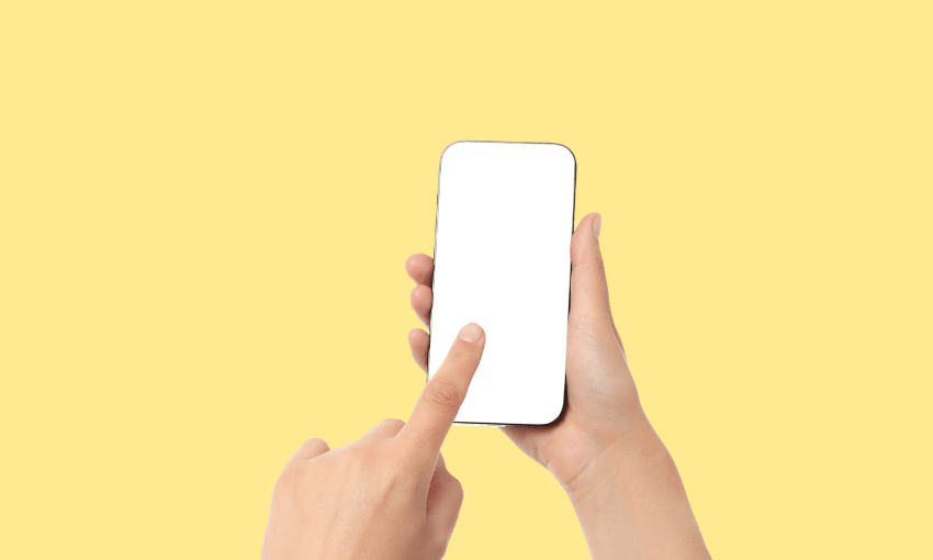 Mobile phone and child's hands