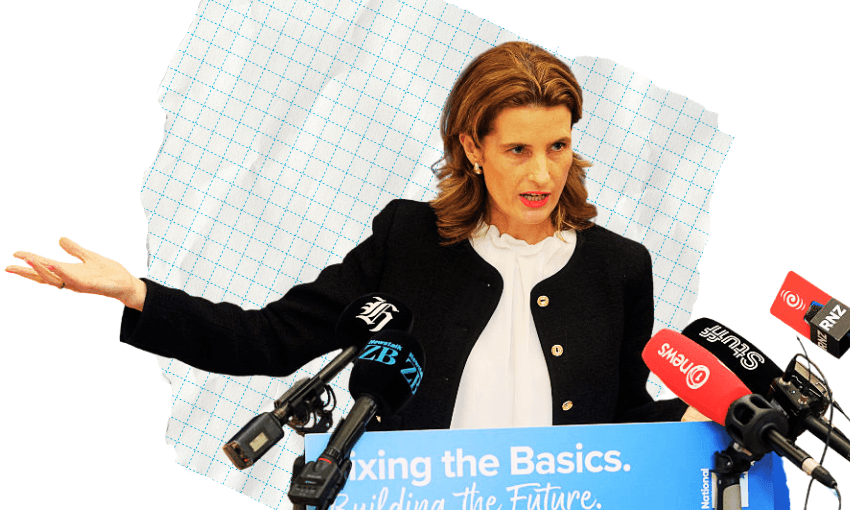 Nicola Willis (Photo: Mark Mitchell/Getty. Design: The Spinoff)
