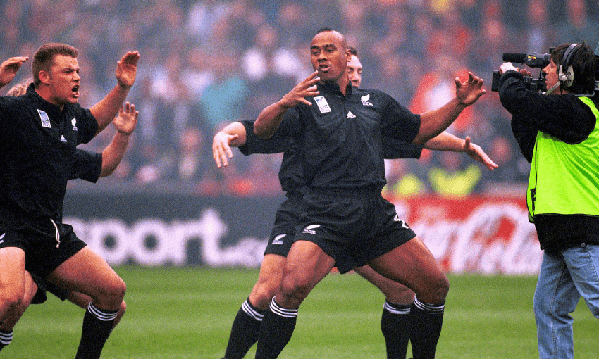 A shot of Jonah Lomu - a still from the film Lomu