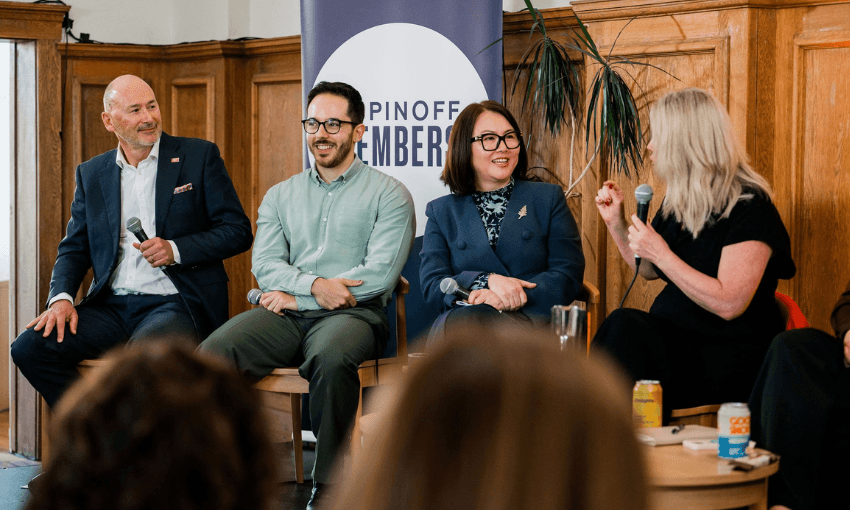 Alex Price, Ricardo Menéndez March, Melissa Lee and Helen White debate (Photo: Jinki Cambronero/ The Spinoff)