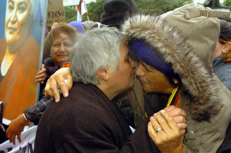 Former Labour MP Tariana Turia greets a