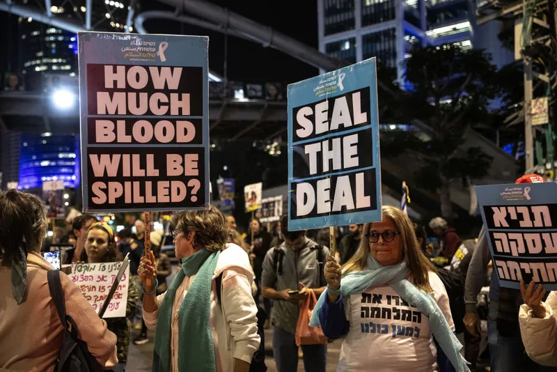 Tel Aviv rally calls for cease-fire, hostage swap agreement in Gaza