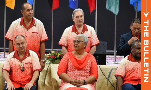 NZ's Winston Peters sits in the middle of other Pacific leaders