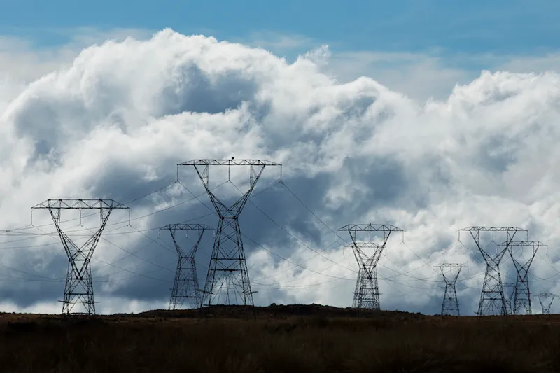 Electricity Pylons on Desert Road